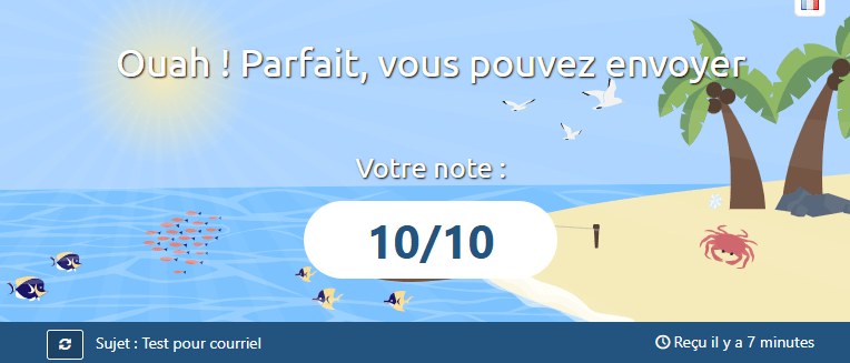 Résultat Mail-Tester - français