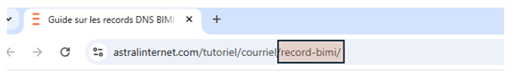 The URL Slug in the browser address bar